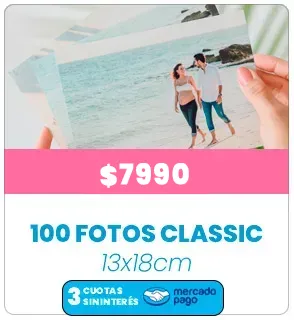 100 fotos Classic 13x18 a $7990
