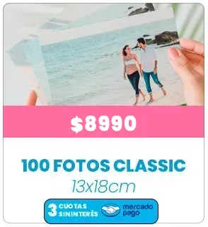100 fotos Classic 13x18 a $8990