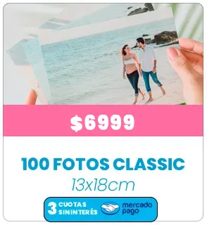 100 fotos Classic 13x18 a $6999