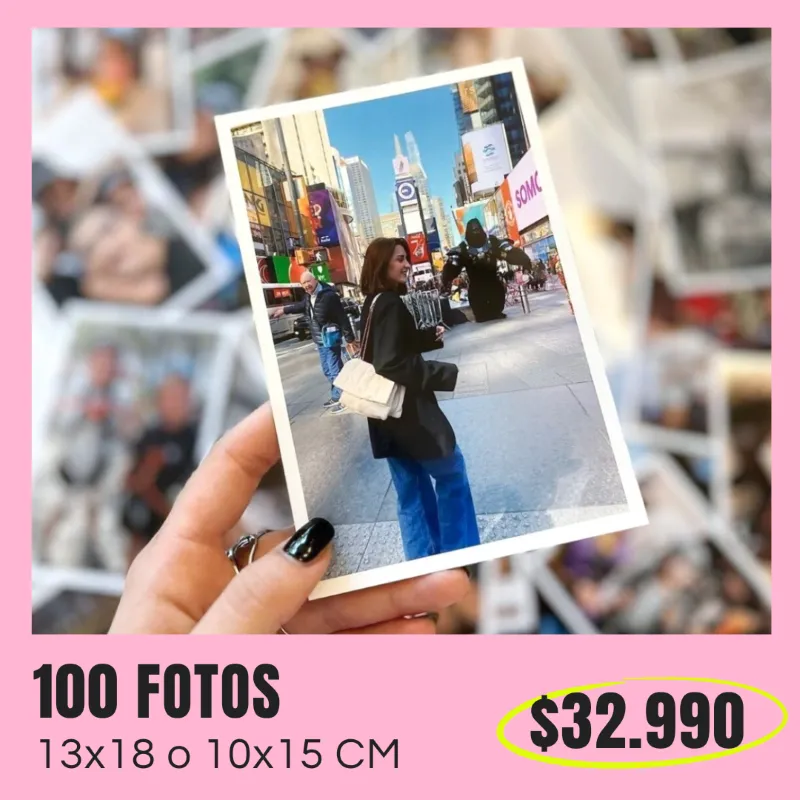 100 Fotos 10x15 o 13x18 cm a $32.990