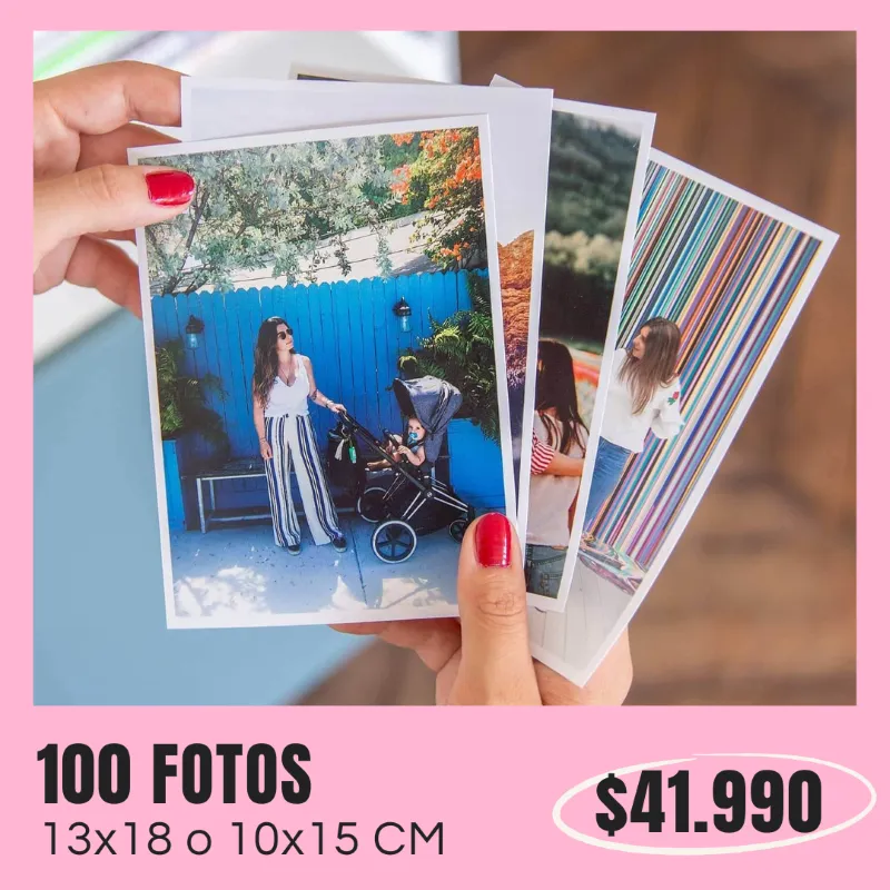 100 Fotos 10x15 o 13x18 cm a $41.990