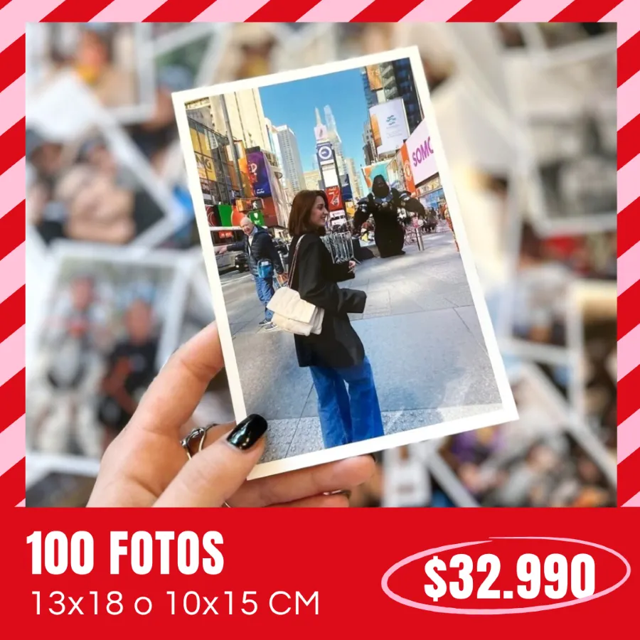 100 Fotos 10x15 o 13x18 cm a $32.990