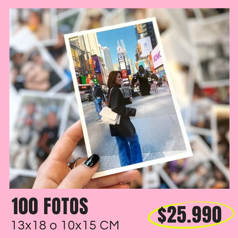 100 Fotos 10x15 o 13x18 cm a $25.990