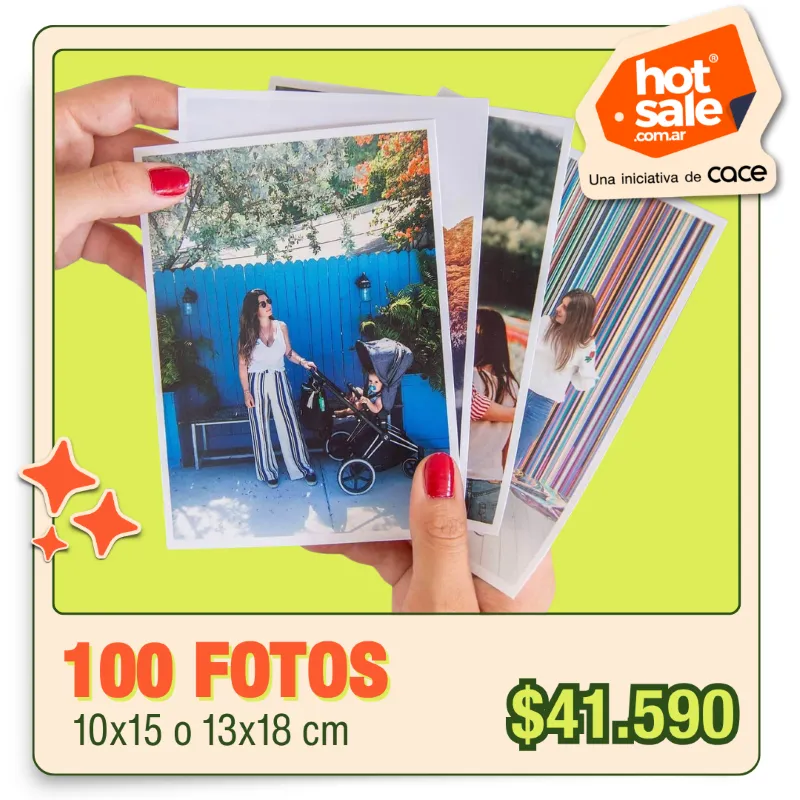 100 Fotos 10x15 o 13x18 cm a $41.590