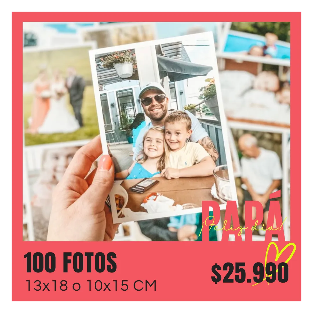 100 Fotos Classic 10x15 o 13x18 cm a $25.990 100 Fotos Classic 10x15 o 13x18 cm a $25.990