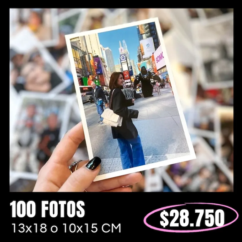 100 Fotos 10x15 o 13x18 cm a $28.750