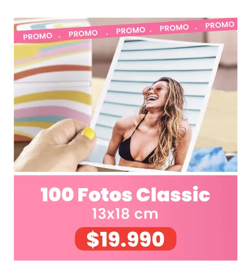 100 Fotos Classic 13x18 a $19.990