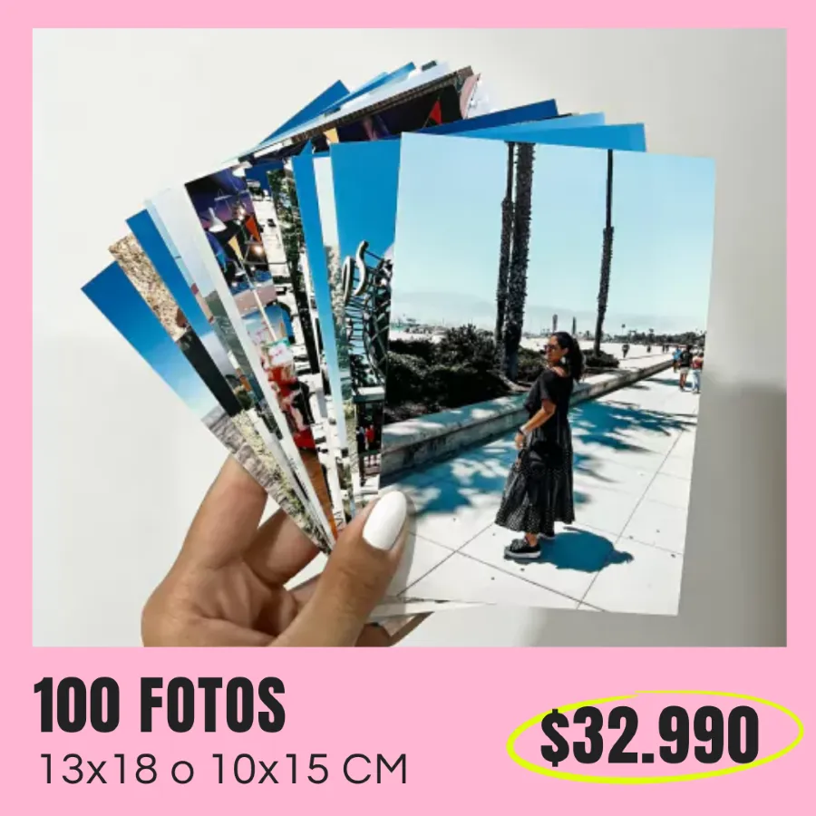 100 Fotos 10x15 o 13x18 cm a $32.990