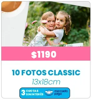 10 fotos Classic 13x18 a $1190