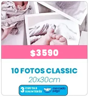10 fotos Classic 20x30 a $3590