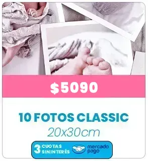 10 fotos Classic 20x30 a $5090