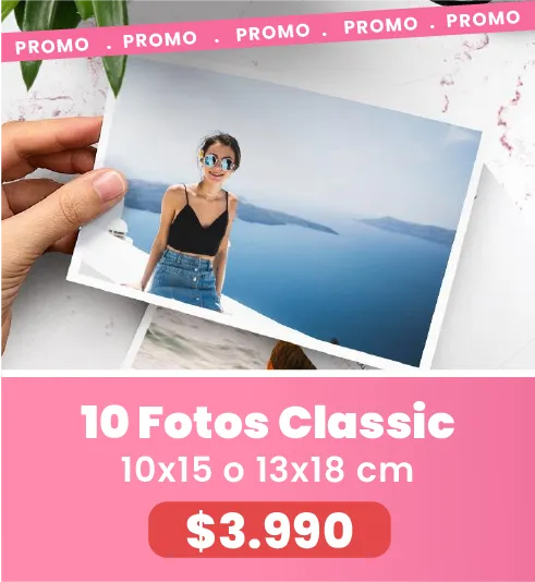 10 Fotos Classic 10x15 o 13x18 a $3.990