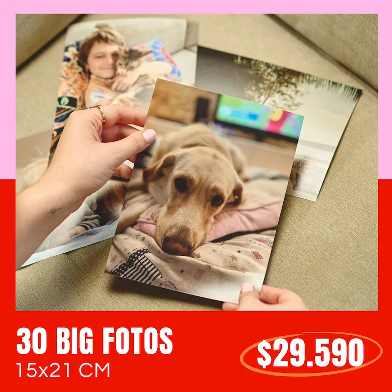 30 Big Fotos 15x21 cm a $29.590