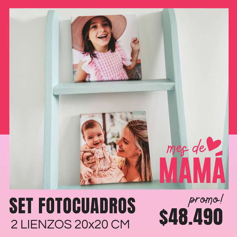 Set 2 Fotocuadros de lienzo 20x20 cm a $48.490