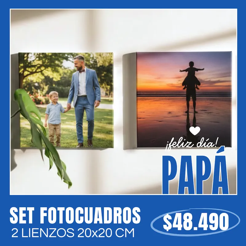 Set 2 Fotocuadros de lienzo 20x20 cm a $48.490