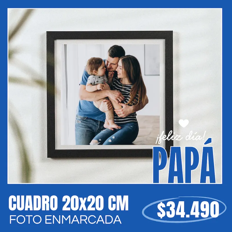 Cuadro con foto enmarcada 20x20 cm a $34.490