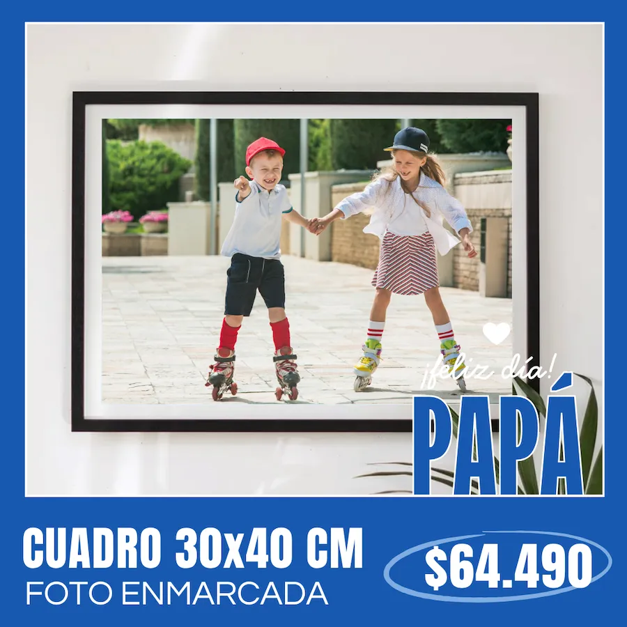 Cuadro con foto enmarcada 30x40 cm a $64.490
