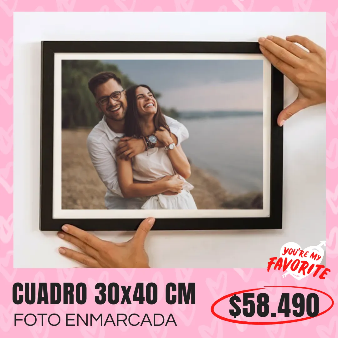 Cuadro con foto enmarcada 30x40 cm a $58.490