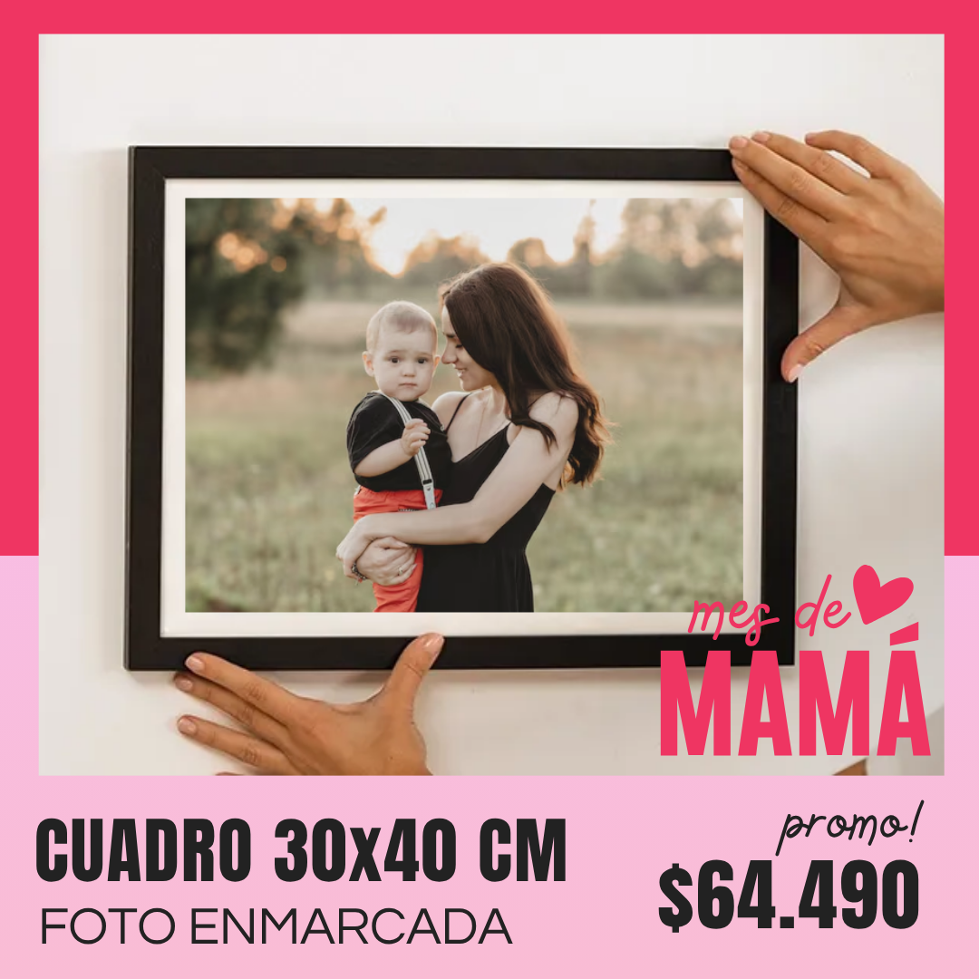 Cuadro con foto enmarcada 30x40 cm a $64.490