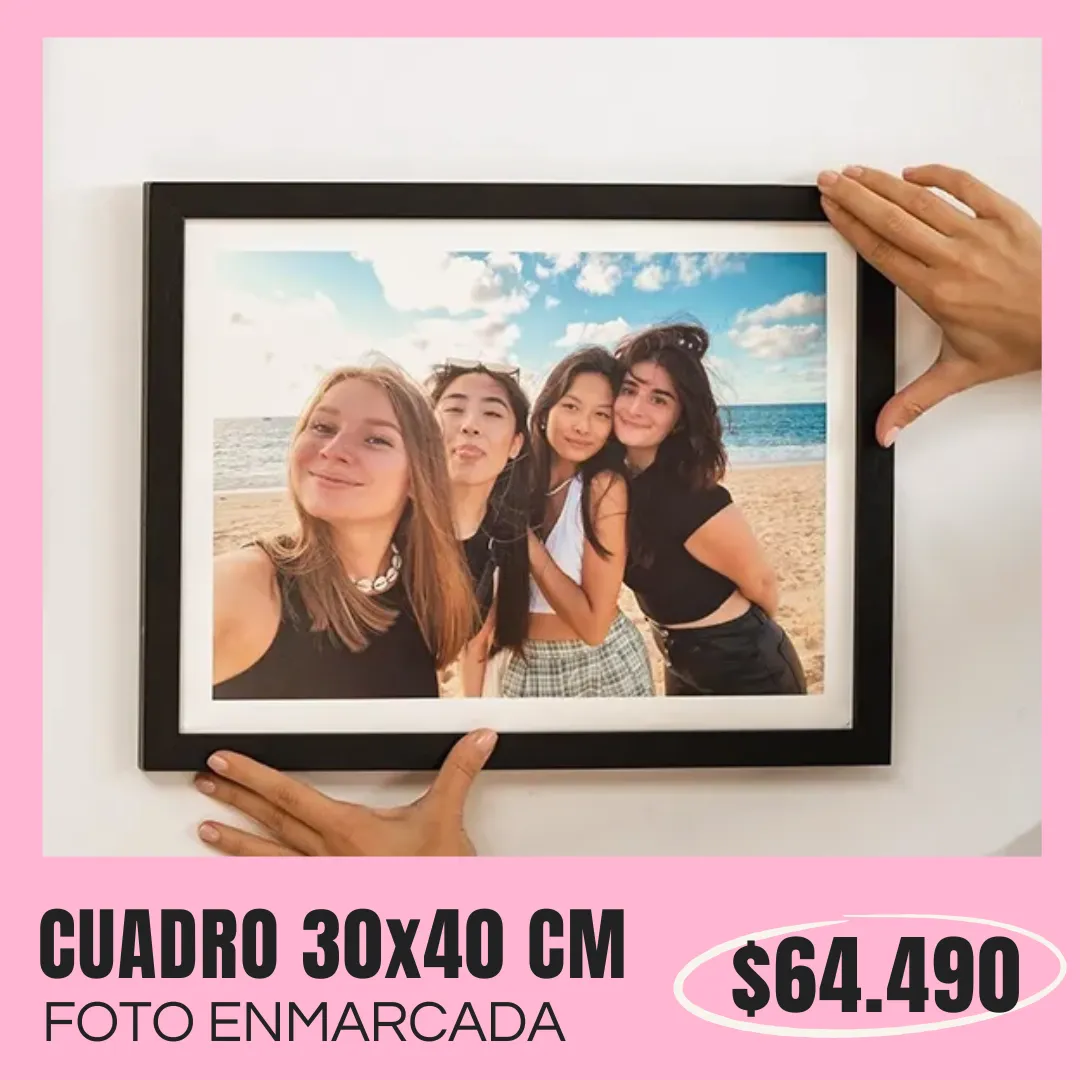 Cuadro con foto enmarcada 30x40 cm a $64.490