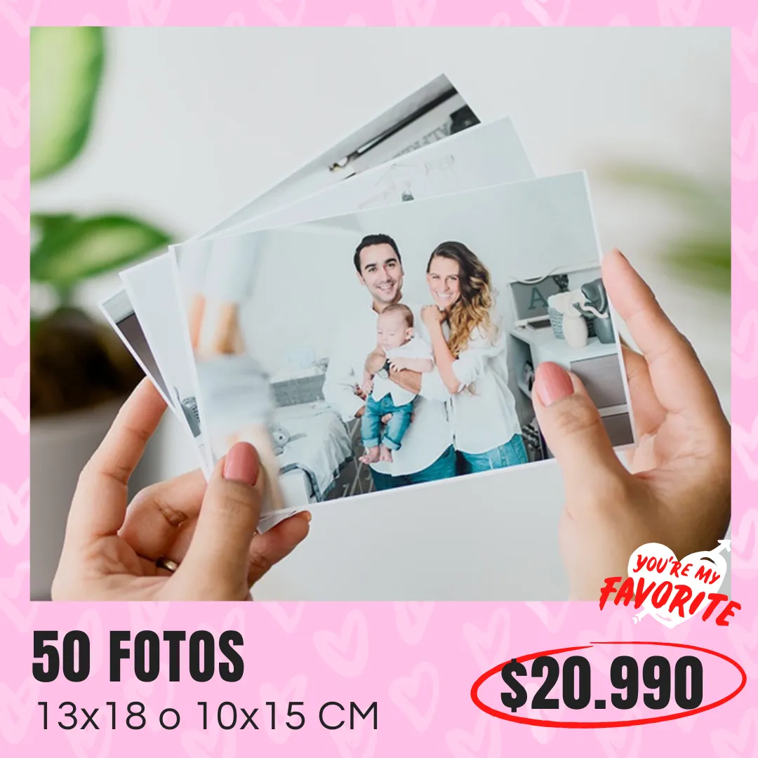 50 Fotos 10x15 o 13x18 cm a $20.990