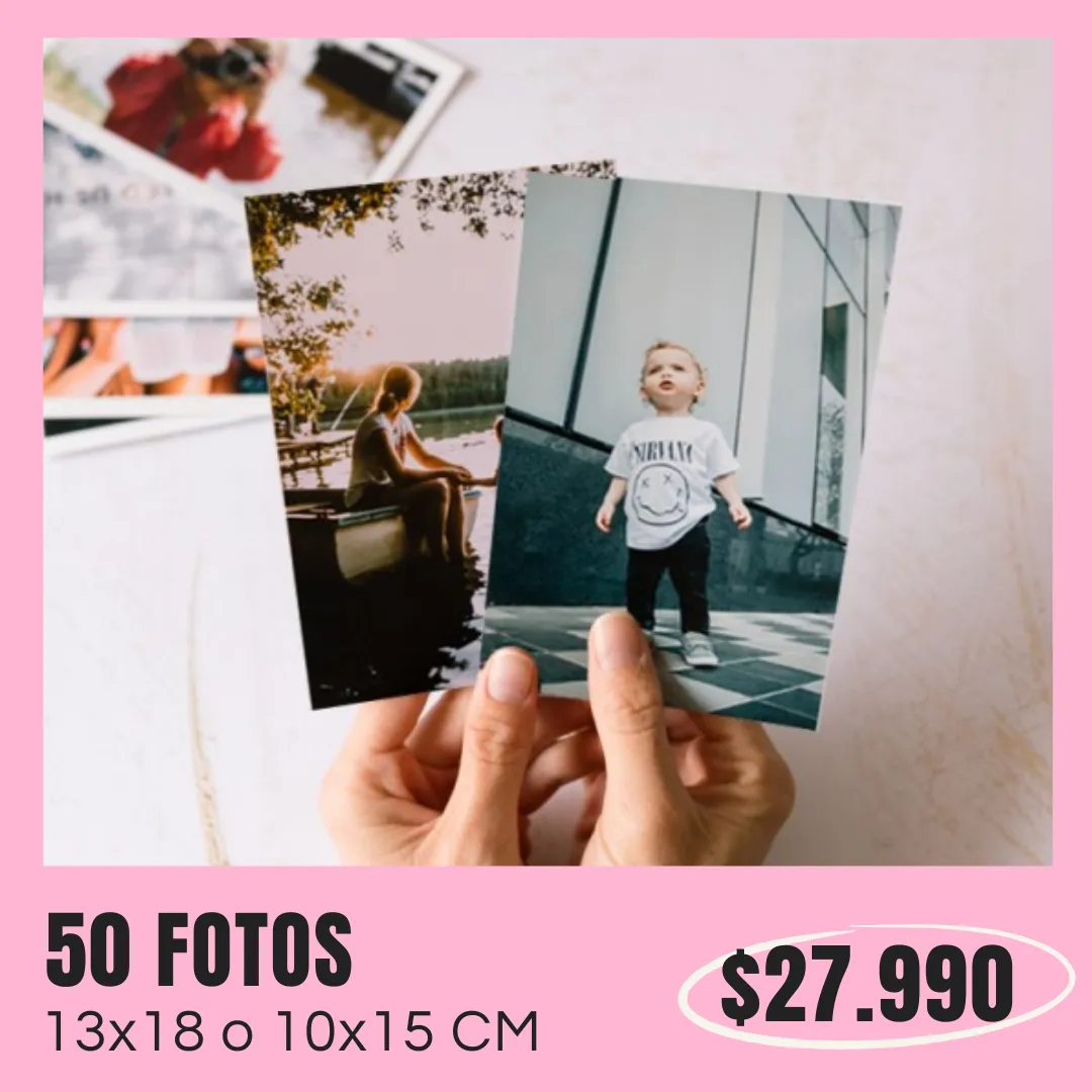 50 Fotos 10x15 o 13x18 cm a $27.990