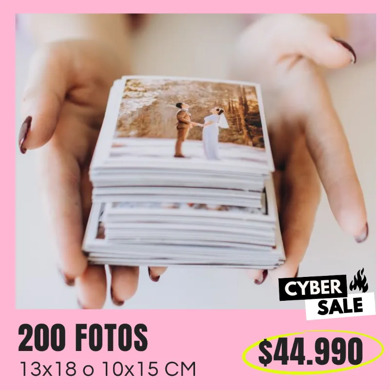 200 Fotos Classic 10x15 o 13x18 a $44.990 200 Fotos Classic 10x15 o 13x18 a $44.990