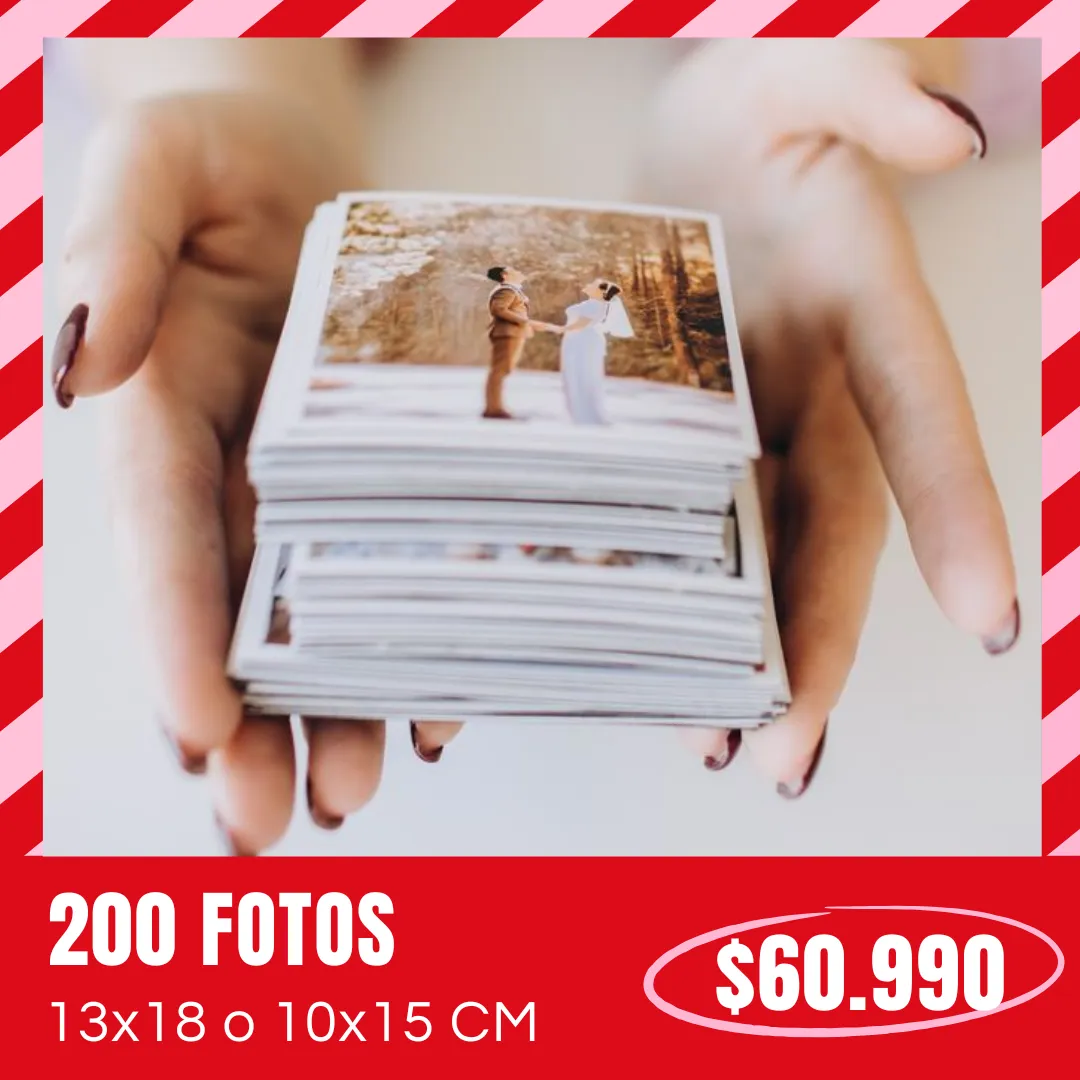 200 Fotos 10x15 o 13x18 cm a $60.990