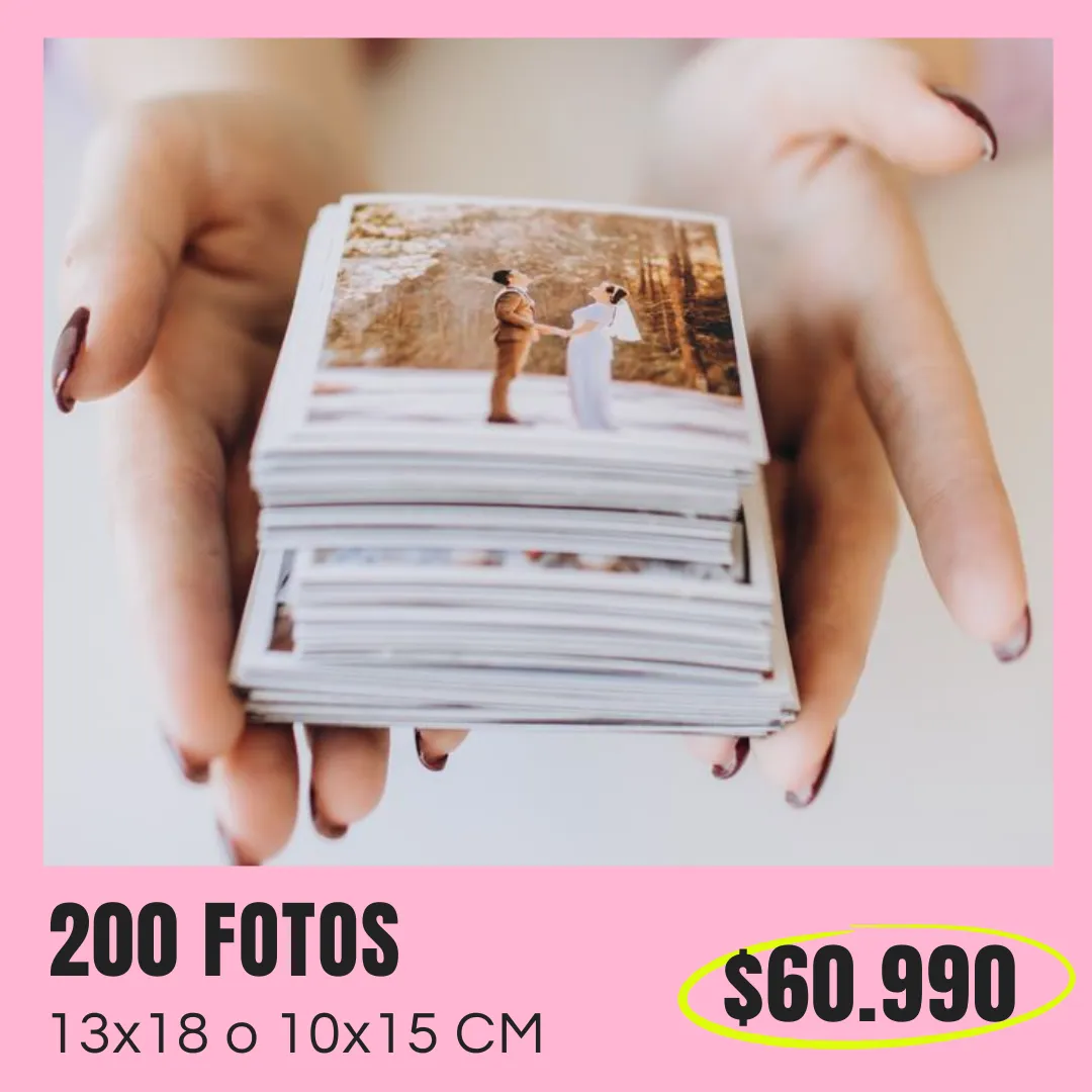 200 Fotos 10x15 o 13x18 cm a $60.990