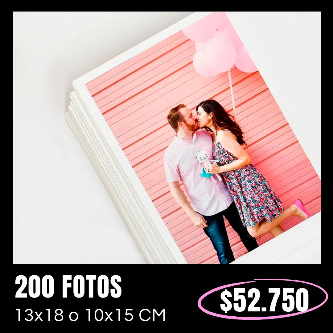 200 Fotos 10x15 o 13x18 cm a $52.750
