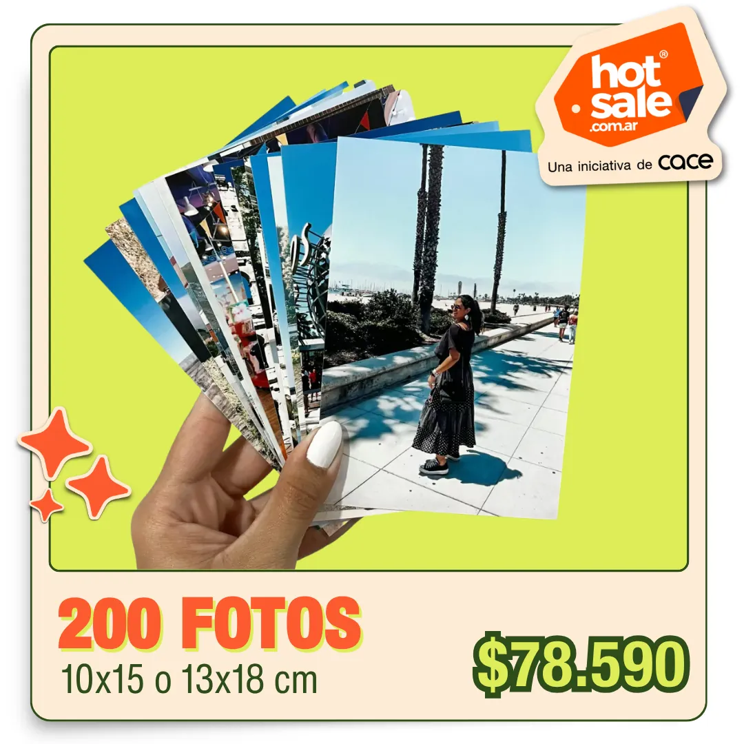 200 Fotos 10x15 o 13x18 cm a $78.590