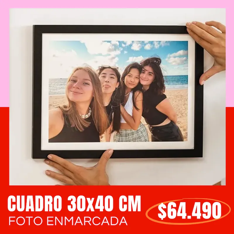 Cuadro con foto enmarcada 30x40 cm a $64.490