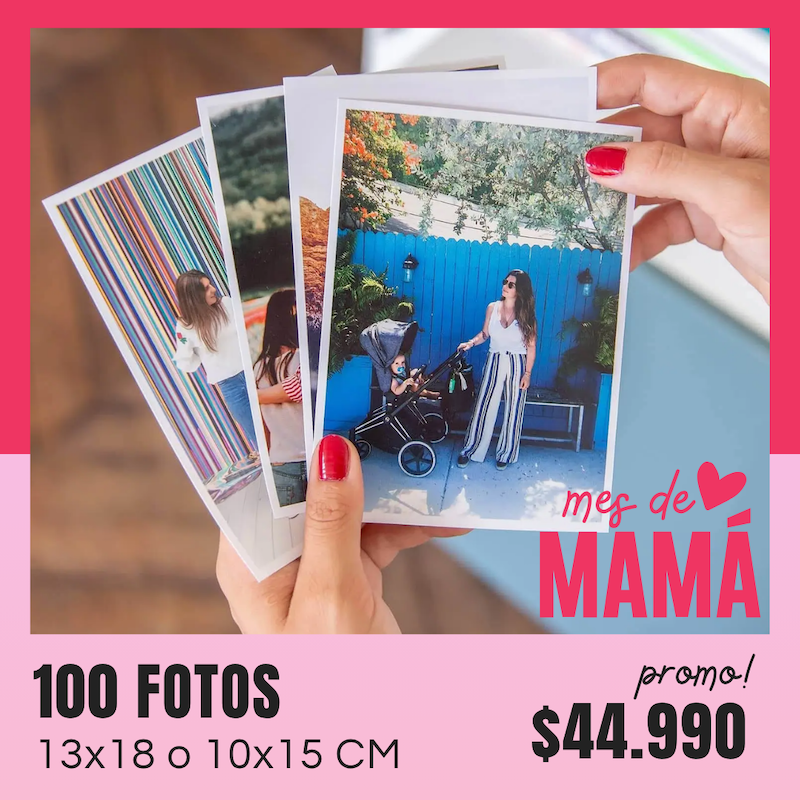 100 Fotos 10x15 o 13x18 cm a $44.990