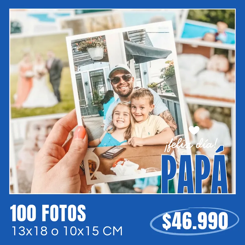 100 Fotos 10x15 o 13x18 cm a $46.990