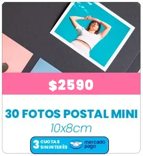30 Fotos Postal Mini 8x10 a $2590