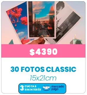 30 Fotos Classic 15x21 a $4390