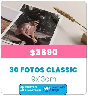 30 Fotos Classic 9x13 a $3690