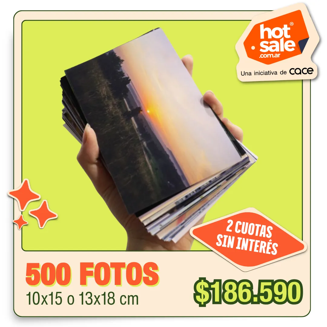 500 Fotos 10x15 o 13x18 cm a $186.590