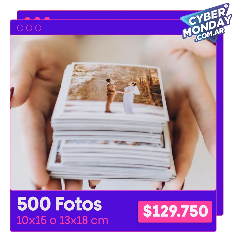 500 Fotos 10x15 o 13x18 cm a $129.750