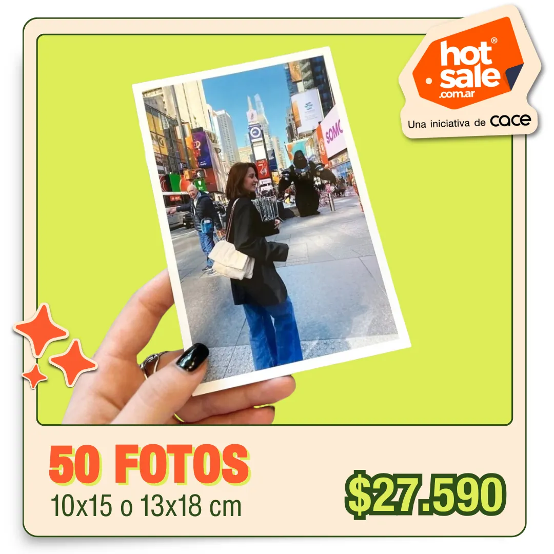 50 Fotos 10x15 o 13x18 cm a $27.590