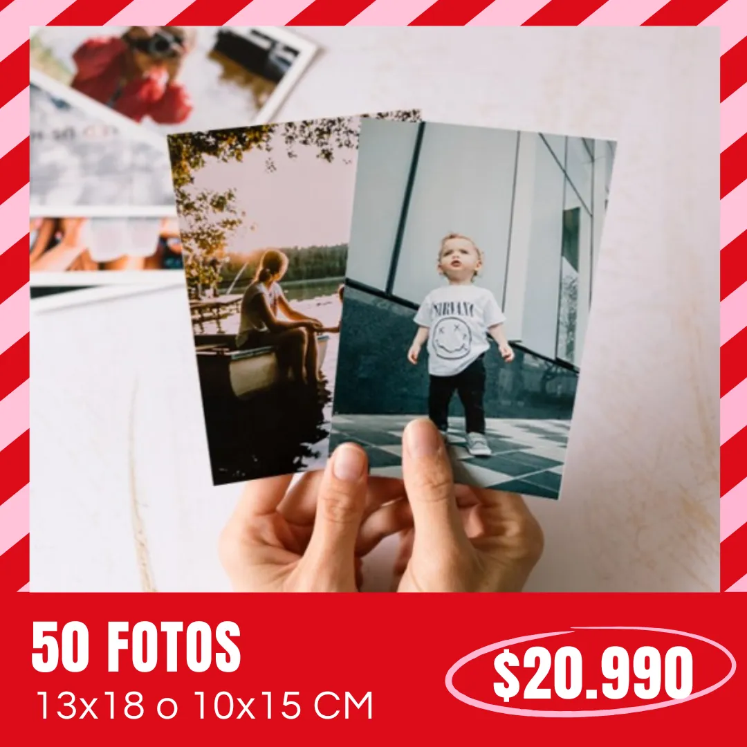 50 Fotos 10x15 o 13x18 cm a $20.990