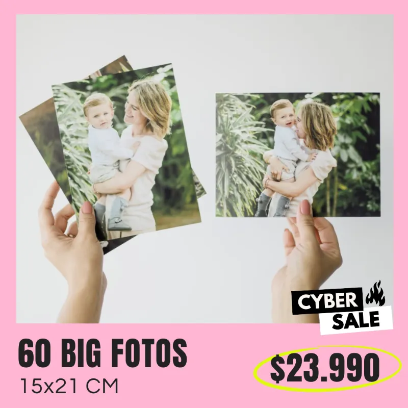60 Big Fotos 15x21 a $23.990