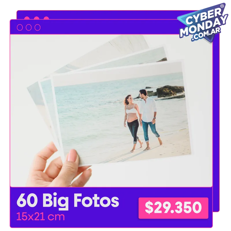 60 Big Fotos 15x21 cm a $29.350
