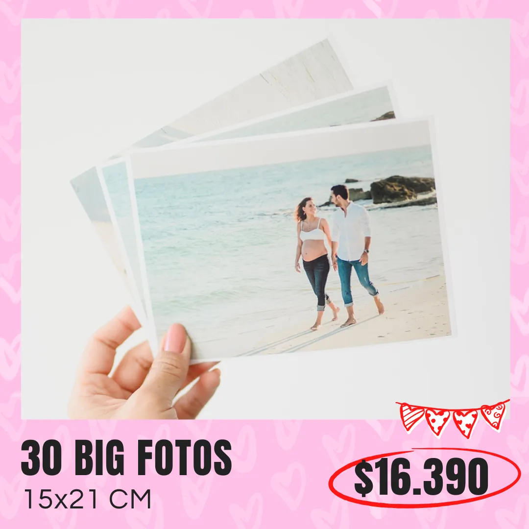 30 Big Fotos 15x21 cm a $16.390