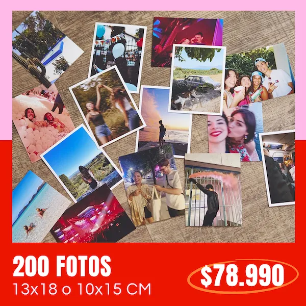 200 Fotos 10x15 o 13x18 cm a $78.990