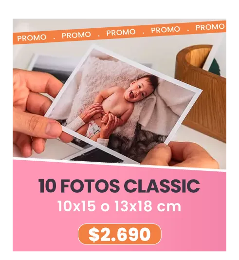 10 fotos Classic 10x15 o 13x18 a $2.690