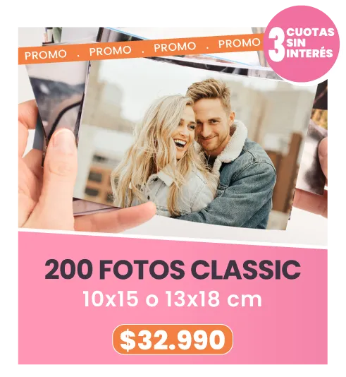 200 fotos 10x15 o 13x18 a $32.990
