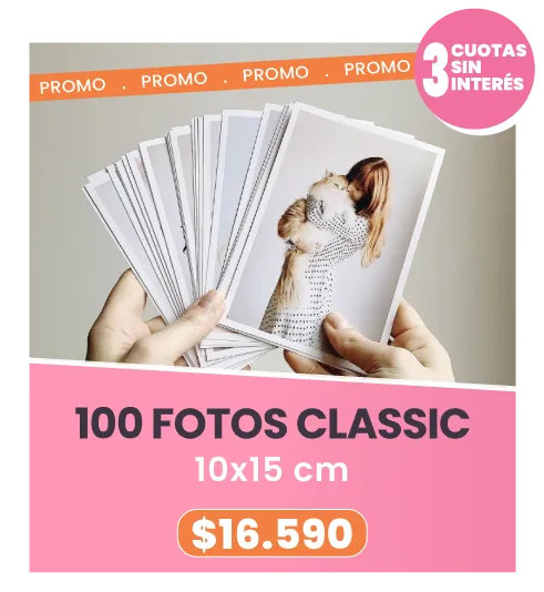 100 fotos Classic 10x15 a $16.590