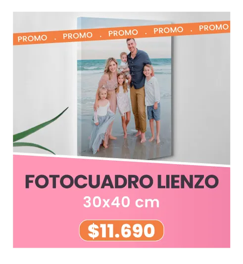 Fotocuadro de lienzo 30x40 a $11.690
