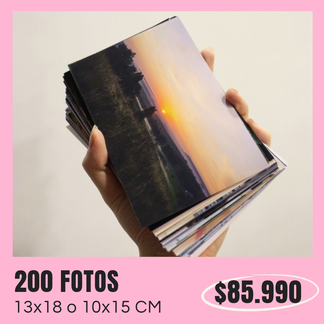 200 Fotos 10x15 o 13x18 cm a $85.990